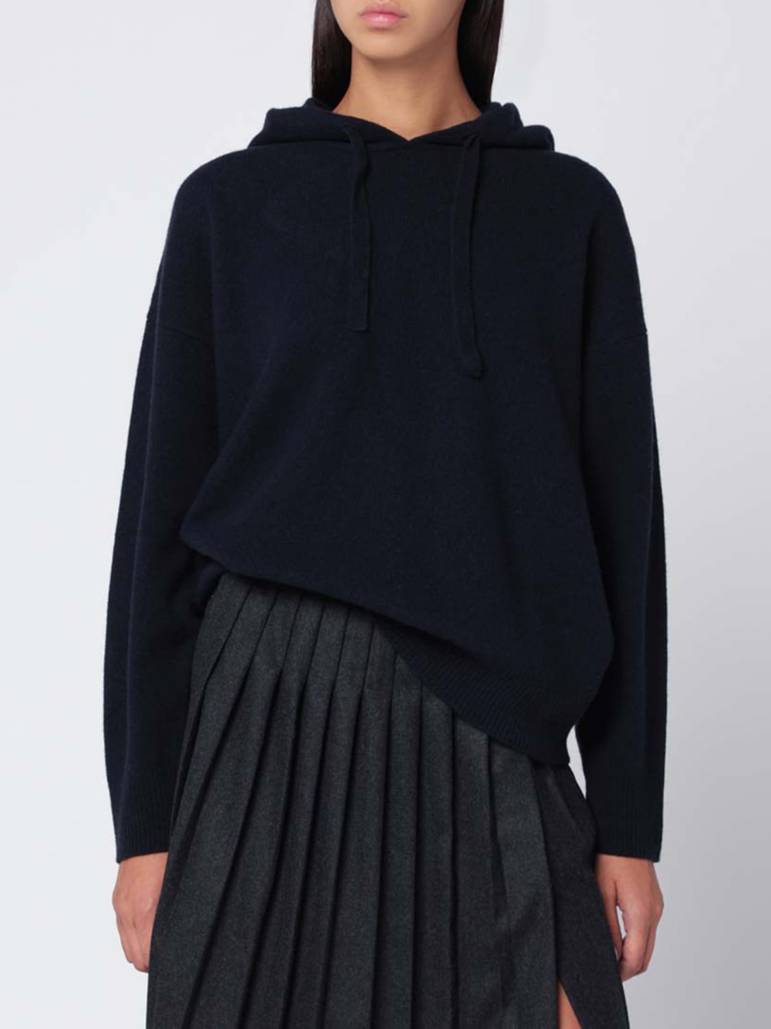 ROBERTO COLLINA FELPA: Felpa con cappuccio in maglia Roberto Collina, Blue Navy - Img 3