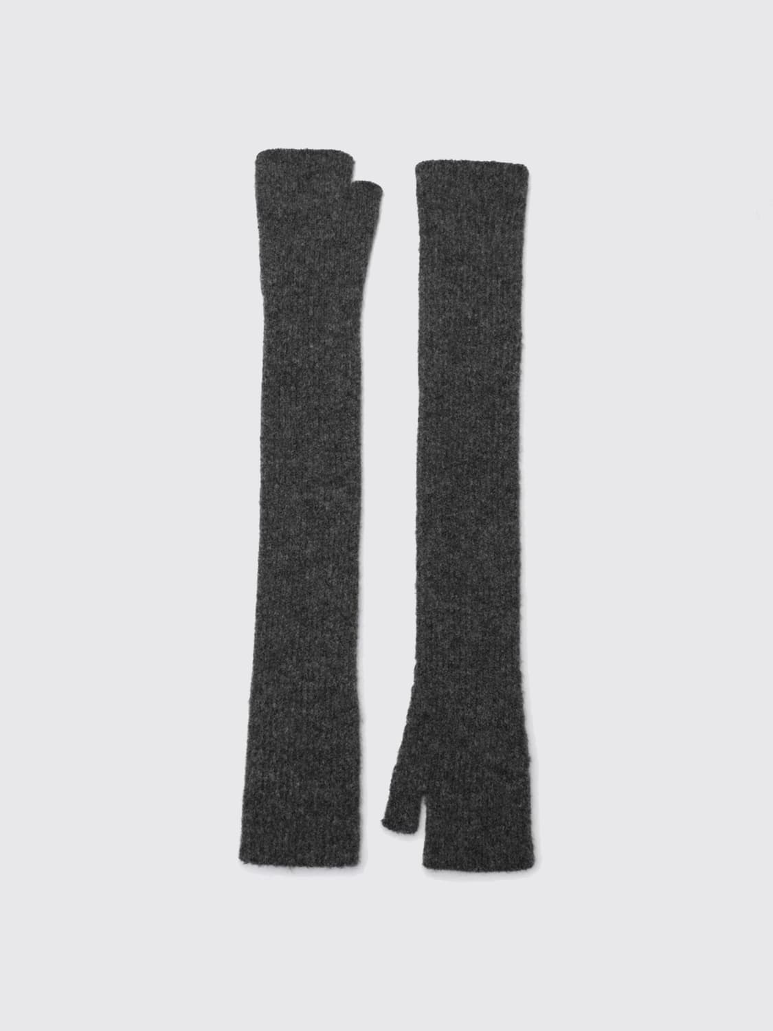 ROBERTO COLLINA GUANTI: Manicotti lunghi senza dita Roberto Collina in cashmere a coste , Grigio - Img 1