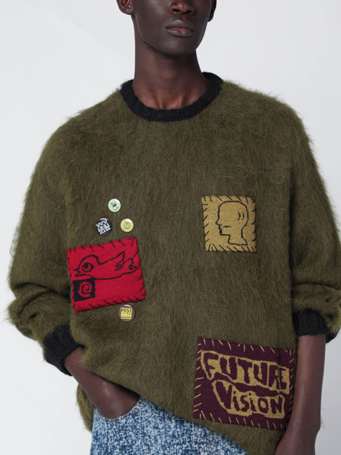 BRAIN DEAD PULLOVER: Pullover herren Brain Dead, Grün - Img 4