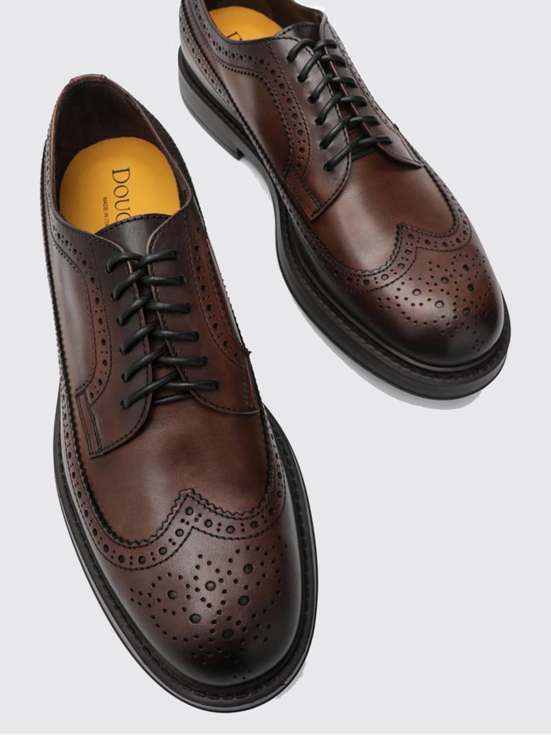 DOUCAL'S SCARPE STRINGATE: Scarpe stringate in pelle Doucal's, Marrone - Img 4