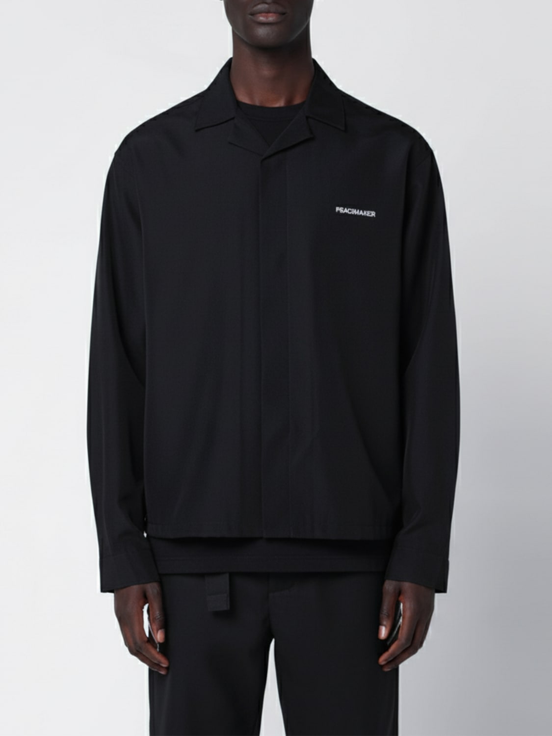 OAMC GIACCA: Camicia Oamc in nylon con stampa posteriore , Nero - Img 1