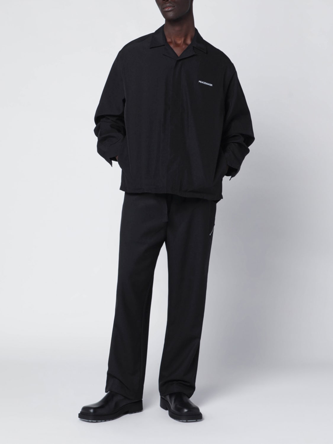 OAMC GIACCA: Camicia Oamc in nylon con stampa posteriore , Nero - Img 2