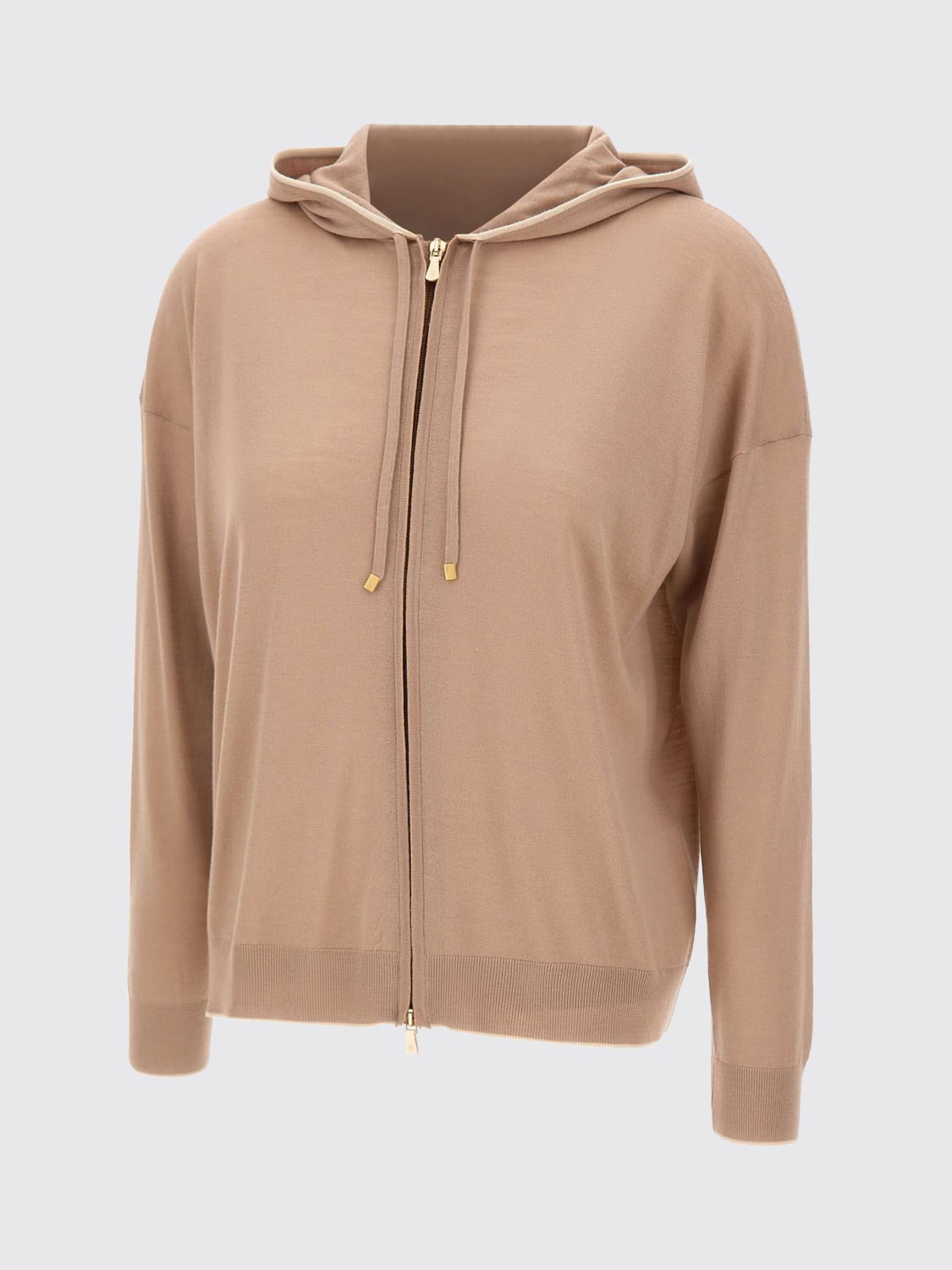 ELEVENTY FELPA: Felpa con cappuccio in maglia di lana Eleventy, Beige - Img 2