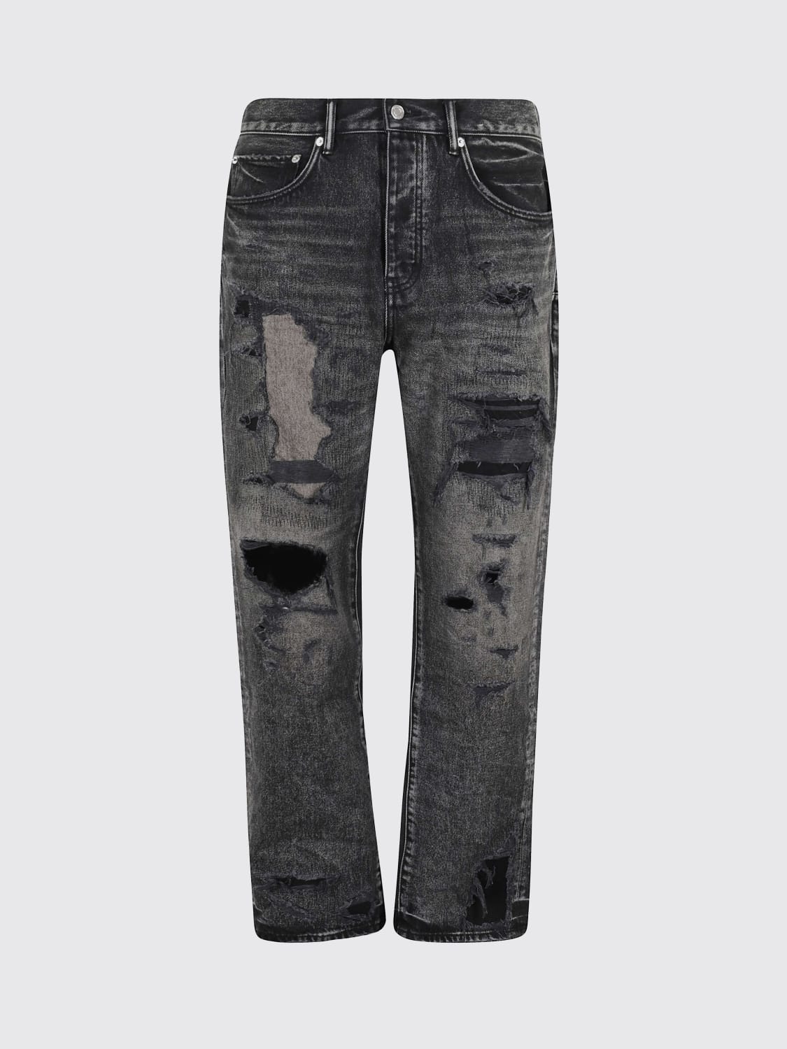 PURPLE JEANS: Jeans men Purple, Black - Img 1