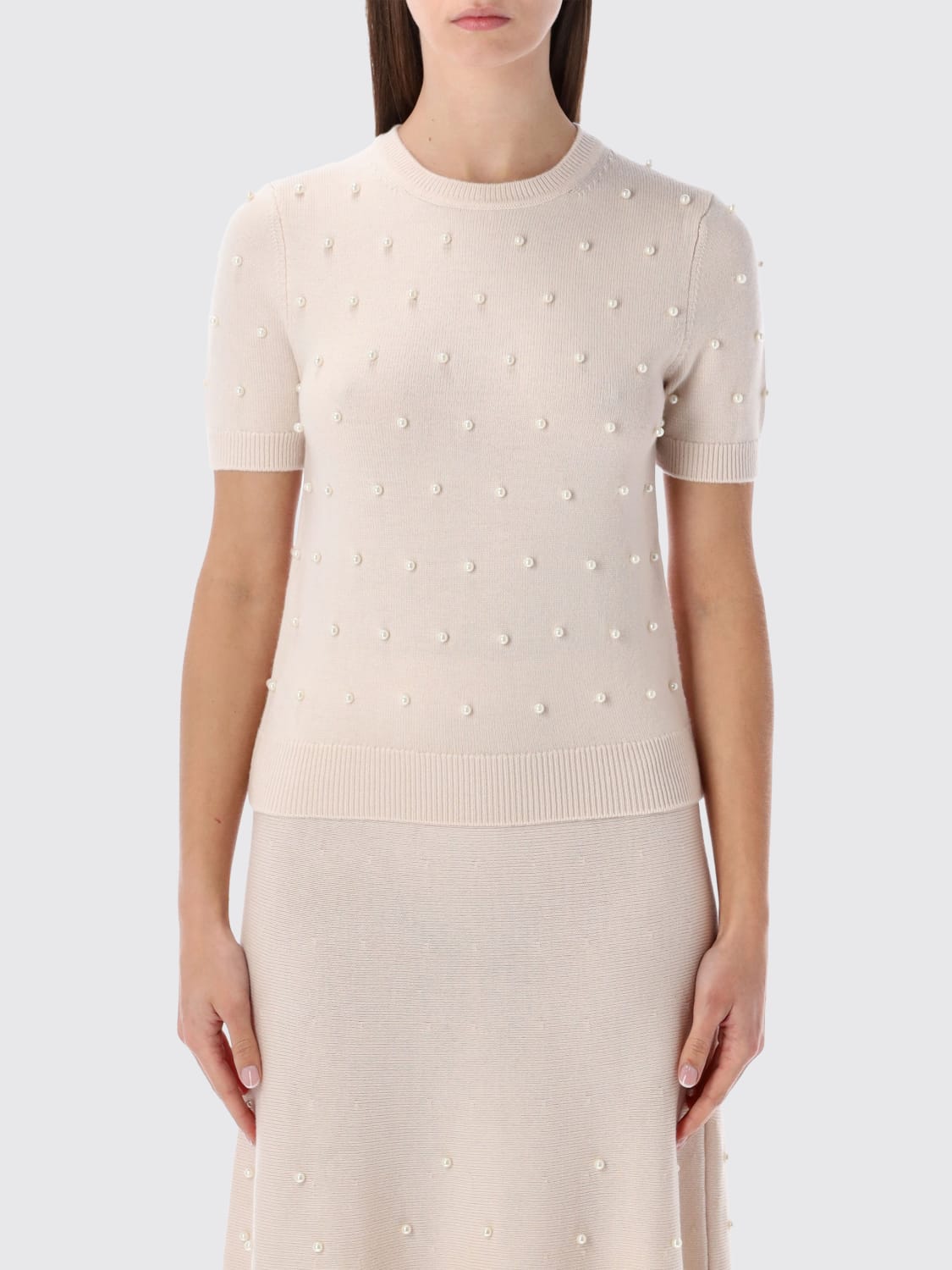 ZIMMERMANN MAGLIA: Maglia di lana merino a pois Zimmermann, Bianco - Img 1