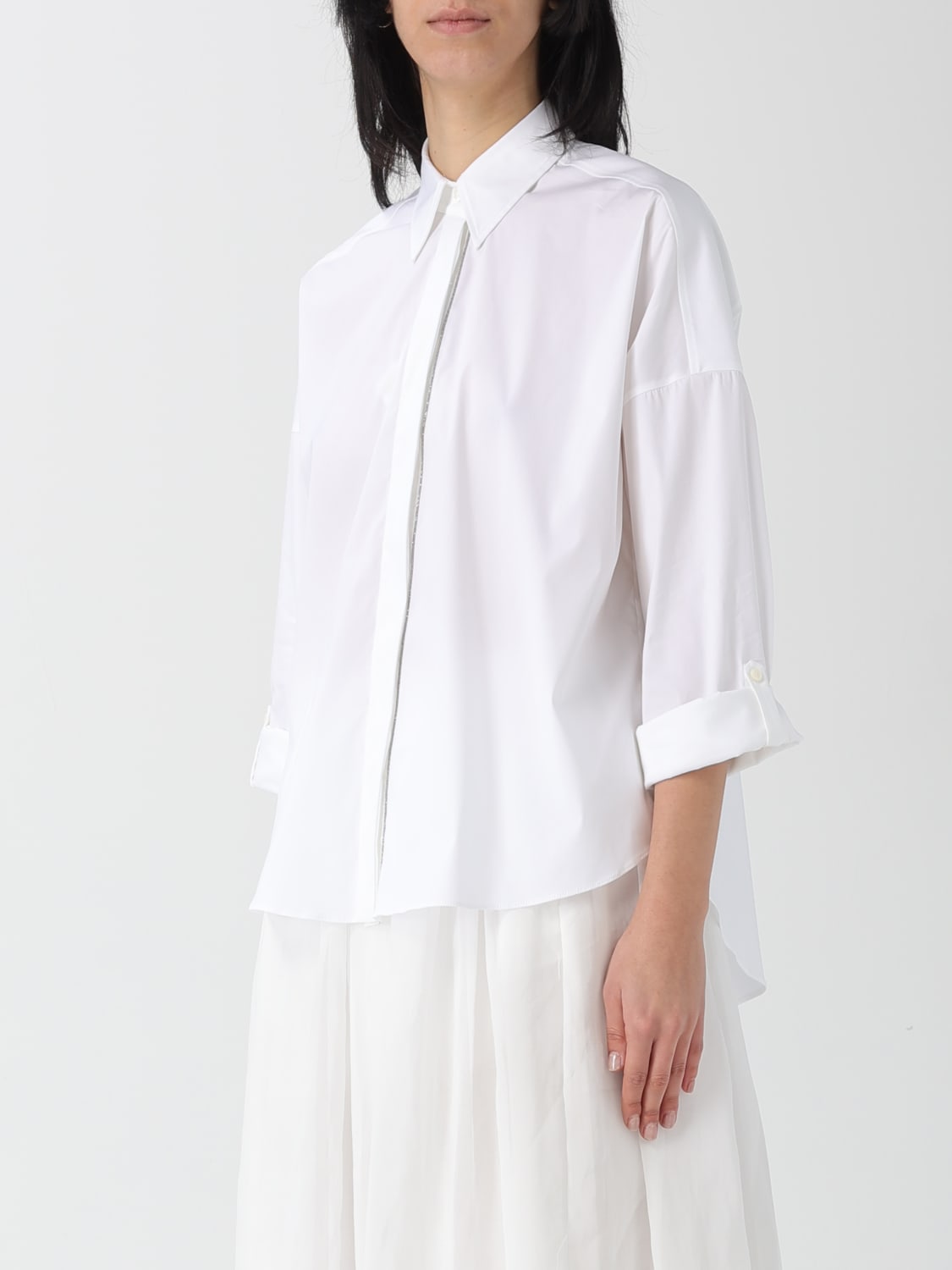 BRUNELLO CUCINELLI CHEMISE: Chemise femme Brunello Cucinelli, Blanc - Img 4