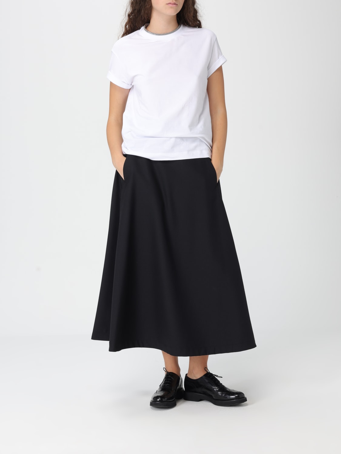 BRUNELLO CUCINELLI T恤: T恤 女士 Brunello Cucinelli, 白色 - Img 2