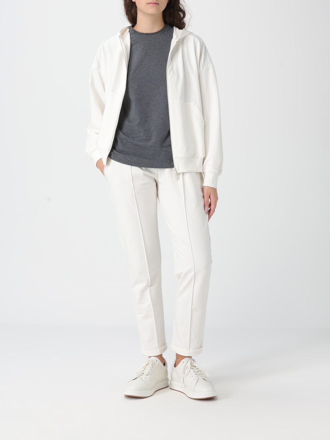 BRUNELLO CUCINELLI SWEATSHIRT: Sweatshirt damen Brunello Cucinelli, Weiß - Img 2