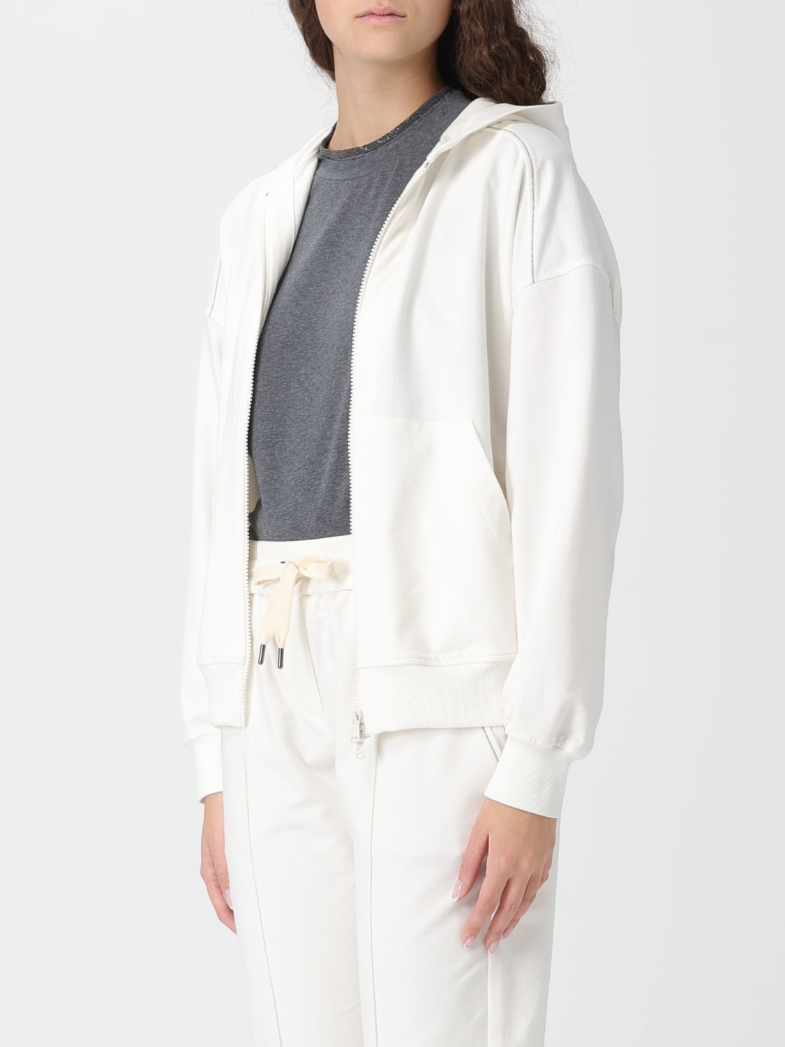 BRUNELLO CUCINELLI SWEATSHIRT: Sweatshirt damen Brunello Cucinelli, Weiß - Img 4