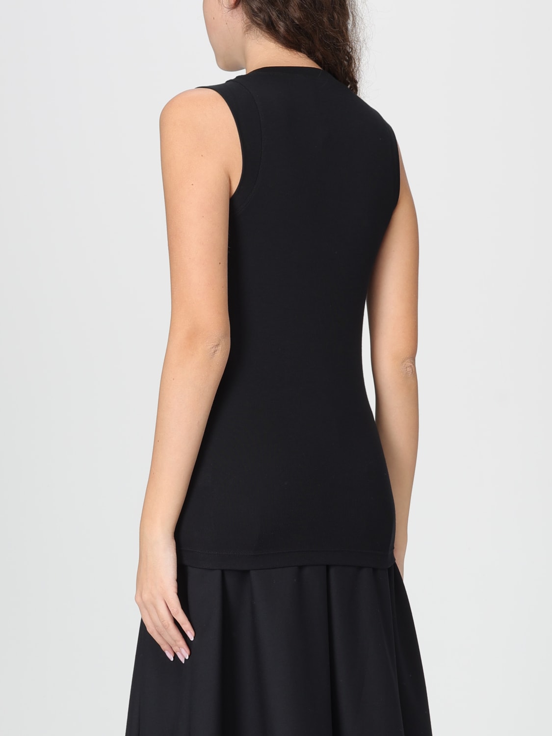 BRUNELLO CUCINELLI TOP: Top in misto seta con monile Brunello Cucinelli, Nero - Img 3