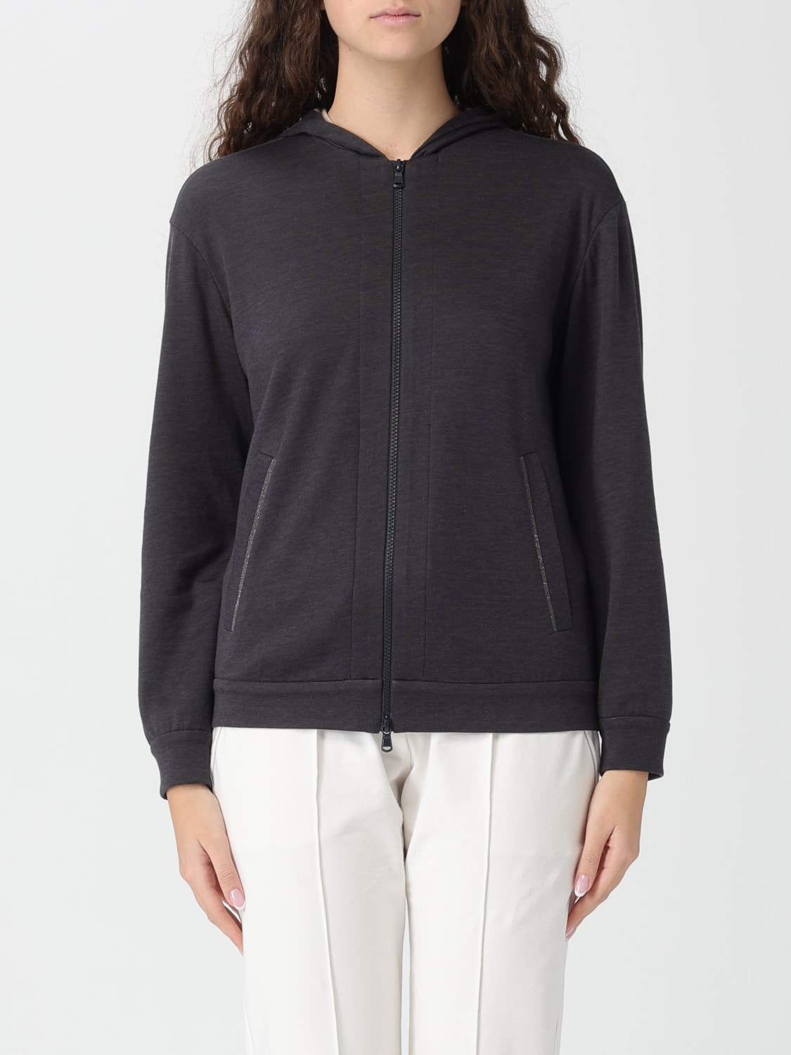 BRUNELLO CUCINELLI SWEATSHIRT: Sweatshirt woman Brunello Cucinelli, Black - Img 1