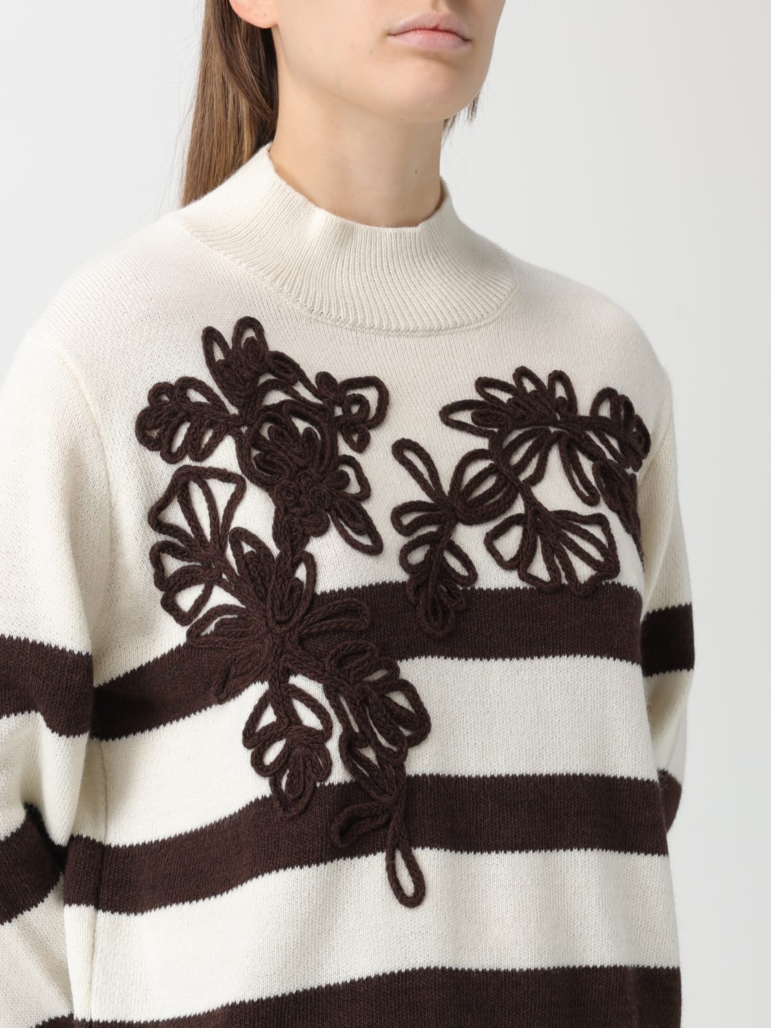 ERMANNO FIRENZE SWEATER: Sweater woman Ermanno Firenze, Brown - Img 3