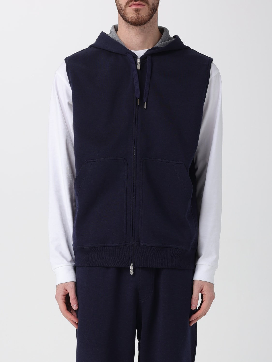 BRUNELLO CUCINELLI SWEATSHIRT: Sweatshirt homme Brunello Cucinelli, Bleu - Img 1