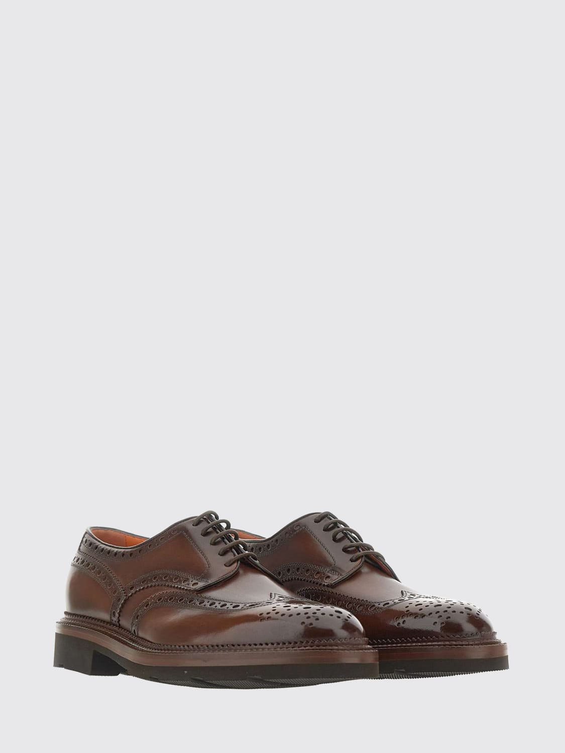 SANTONI BROGUE SHOES: Brogue shoes men Santoni, Brown - Img 2