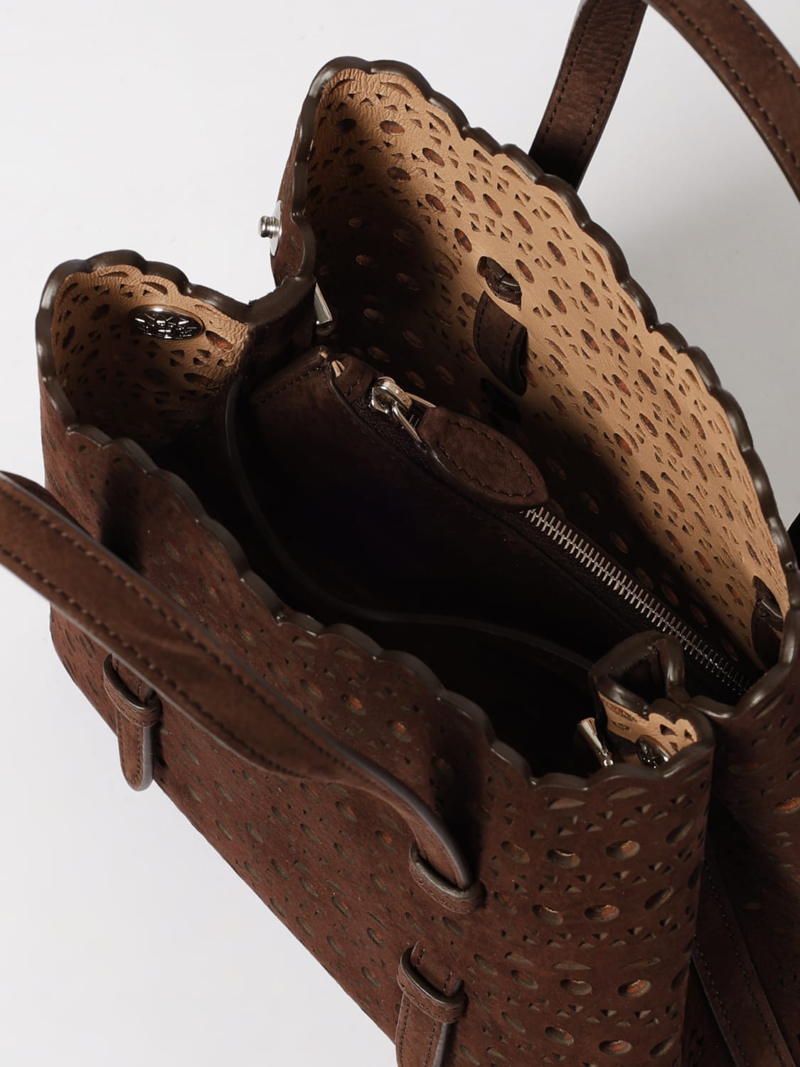 ALAÏA HANDBAG: Handbag woman AlaÏa, Brown - Img 4