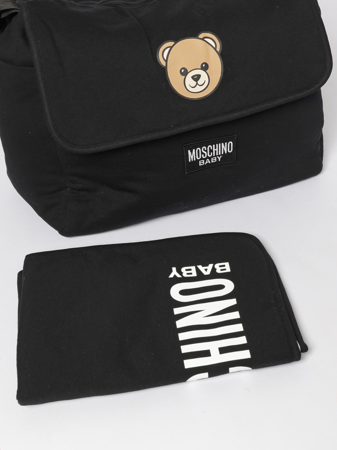 MOSCHINO CONJUNTO DE MANTA: Mochila niños Moschino, Negro - Img 3