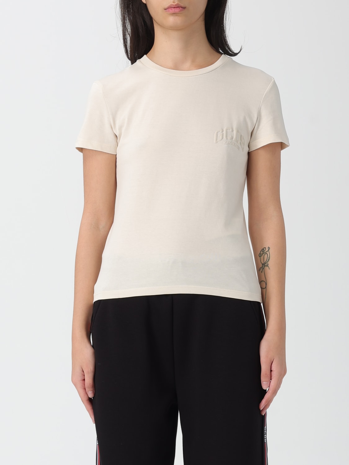 GCDS T-SHIRT: T-shirt femme GCDS, Beige - Img 1