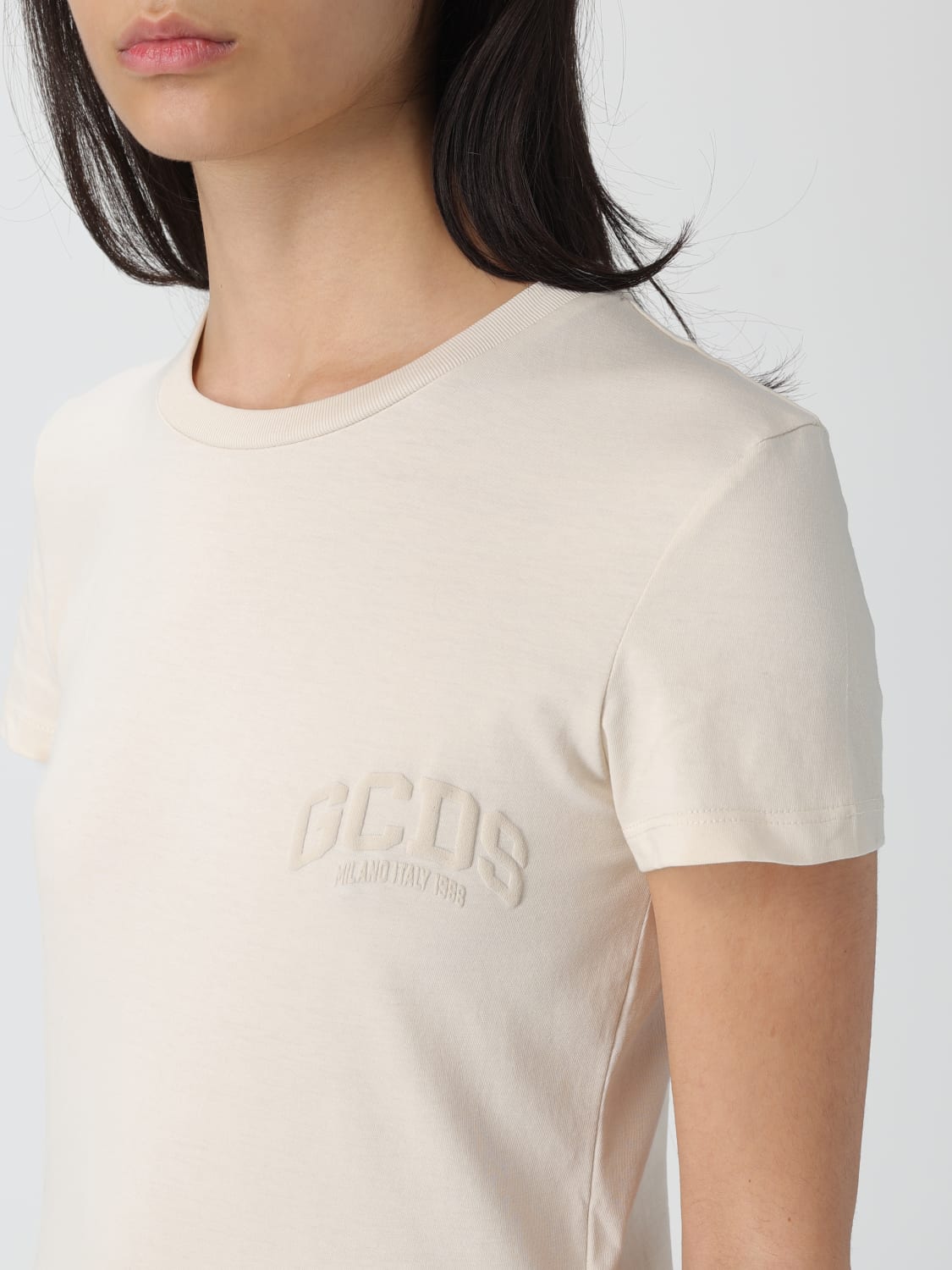 GCDS T-SHIRT: T-shirt femme GCDS, Beige - Img 3