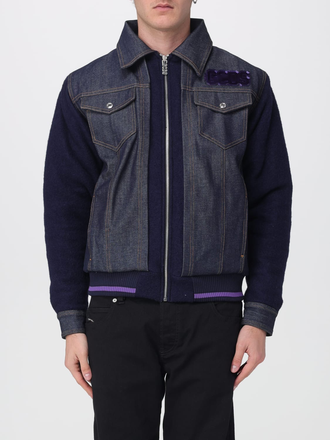 GCDS JACKET: Coat men GCDS, Blue - Img 1