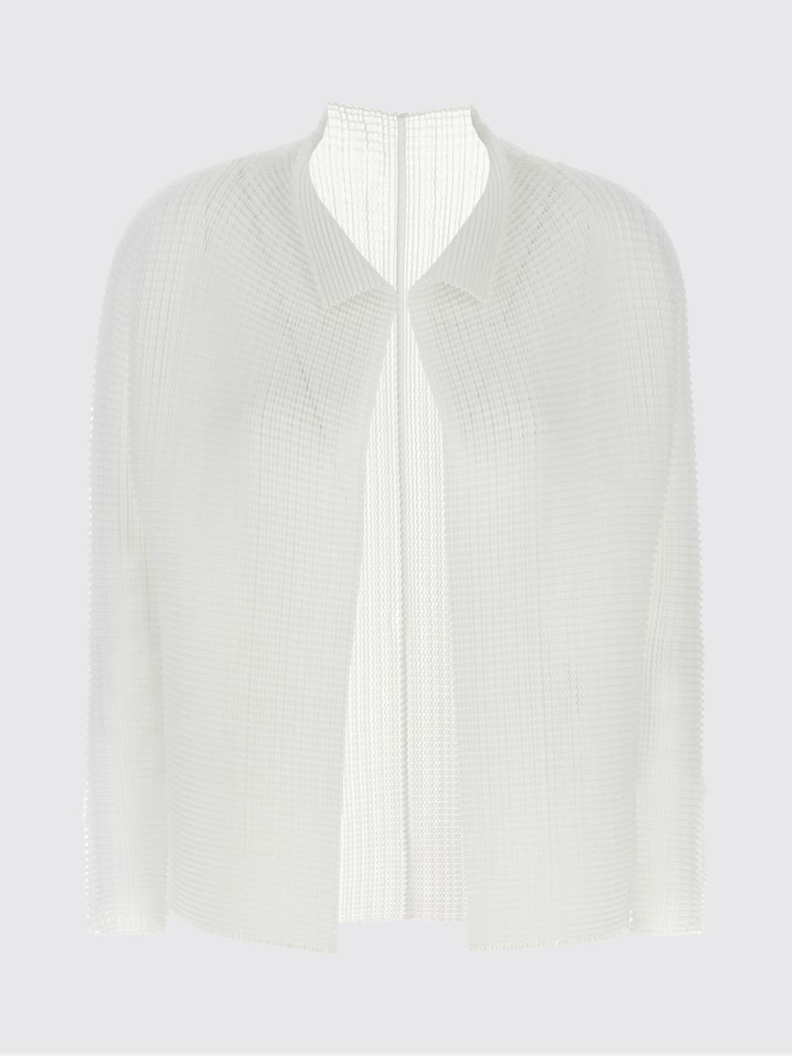 ISSEY MIYAKE PULLOVER: Strickjacke damen Issey Miyake, Weiß - Img 1
