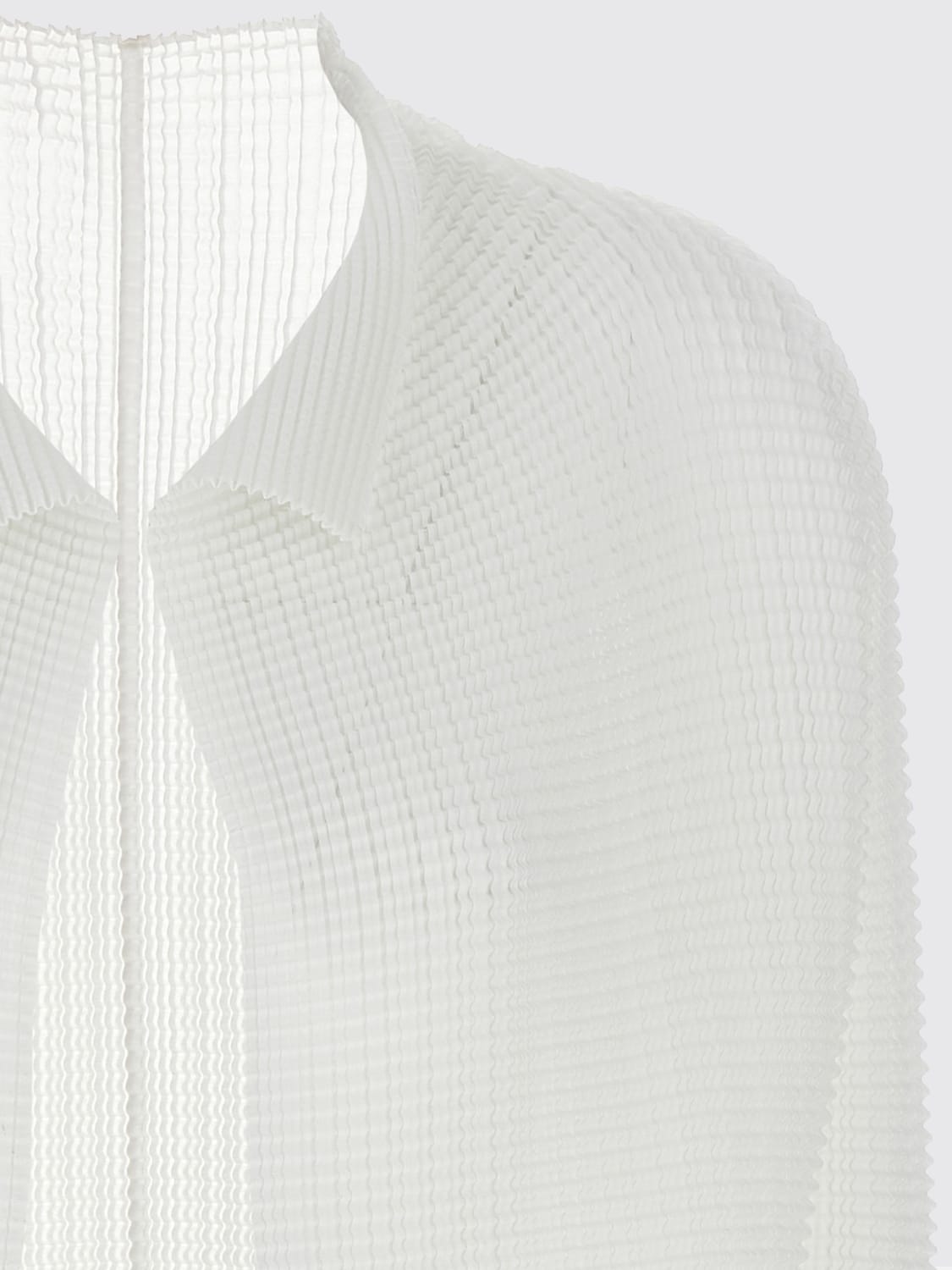 ISSEY MIYAKE PULLOVER: Strickjacke damen Issey Miyake, Weiß - Img 3