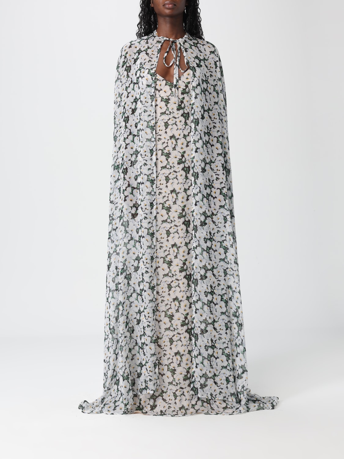 RAQUEL DINIZ GIACCA: Mantella floreale Raquel Diniz, Fantasia - Img 1