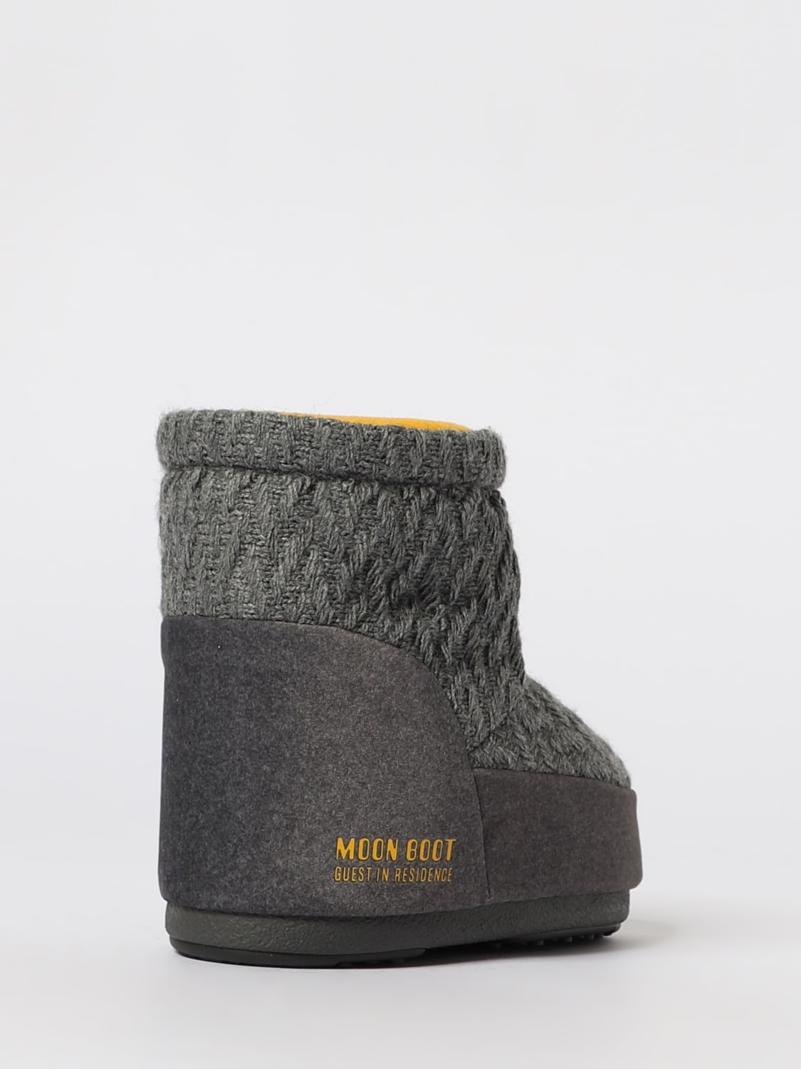 MOON BOOT STIVALI: Stivaletto Icon Low Guest In Residence x Moon Boot in maglia intrecciata e camoscio , Grigio - Img 3