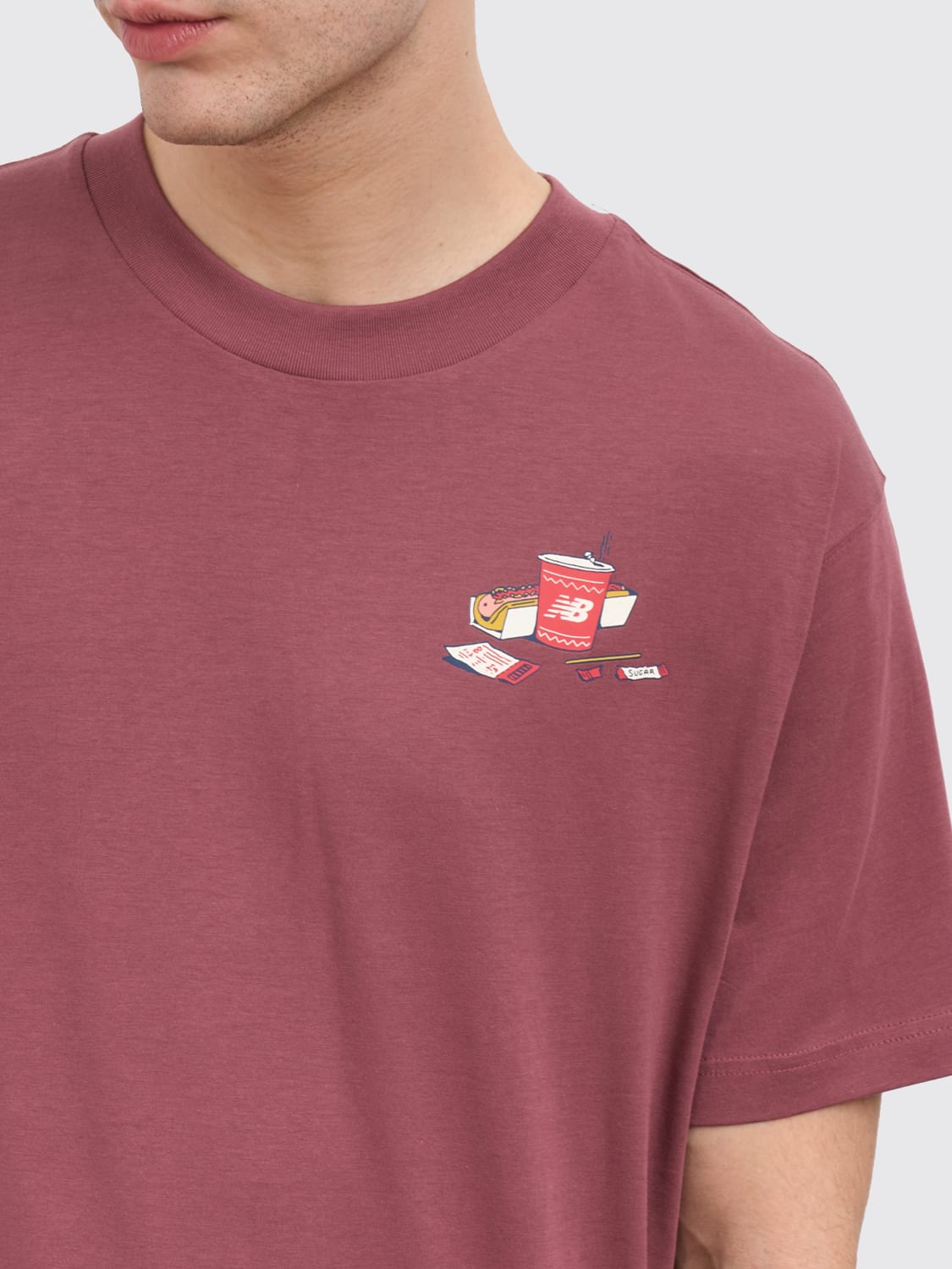 NEW BALANCE T-SHIRT: T-shirt herren New Balance, Burgunderrot - Img 4