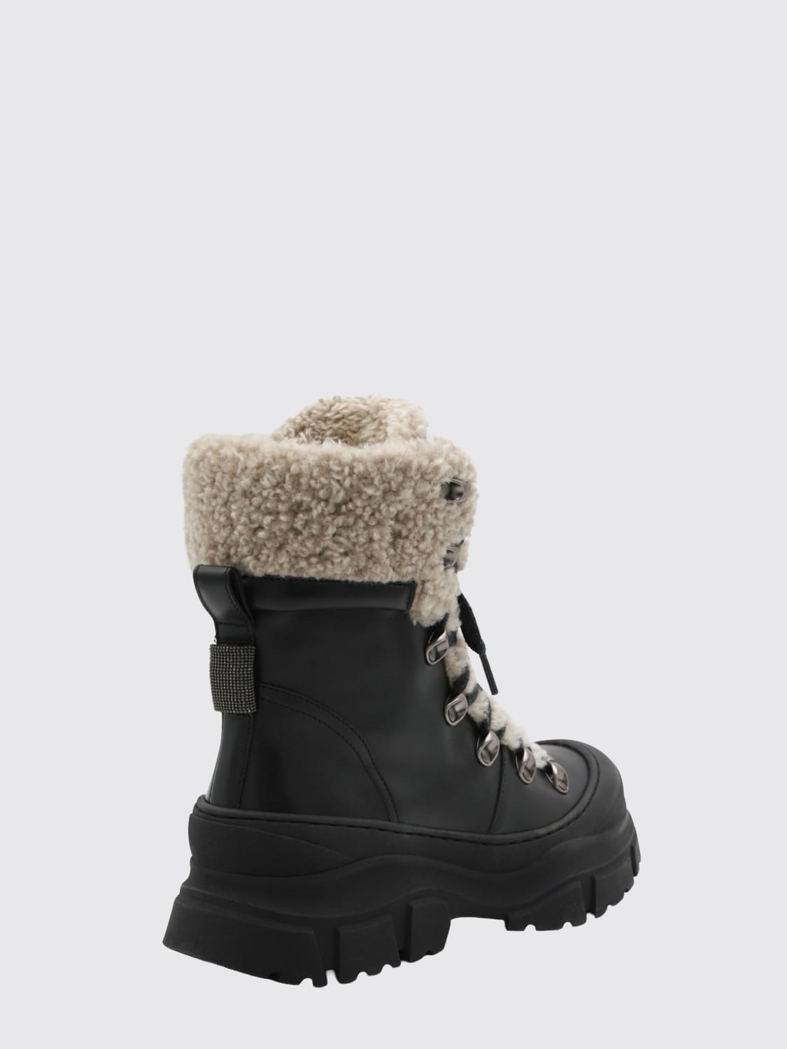 BRUNELLO CUCINELLI BOOTS: Flat ankle boot woman Brunello Cucinelli, Black - Img 3