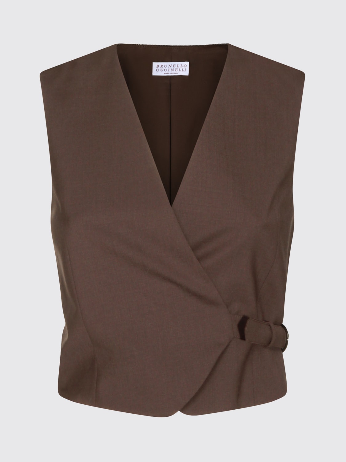 BRUNELLO CUCINELLI GILET: Veste femme Brunello Cucinelli, Café - Img 1
