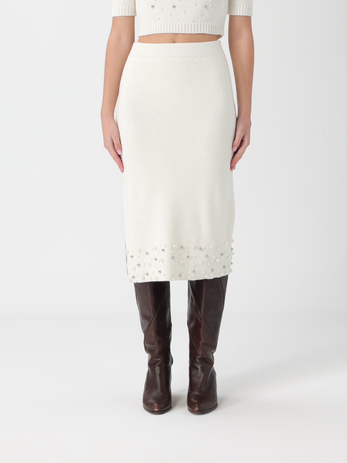 SIMONA CORSELLINI SKIRT: Skirt woman Simona Corsellini, Beige - Img 1