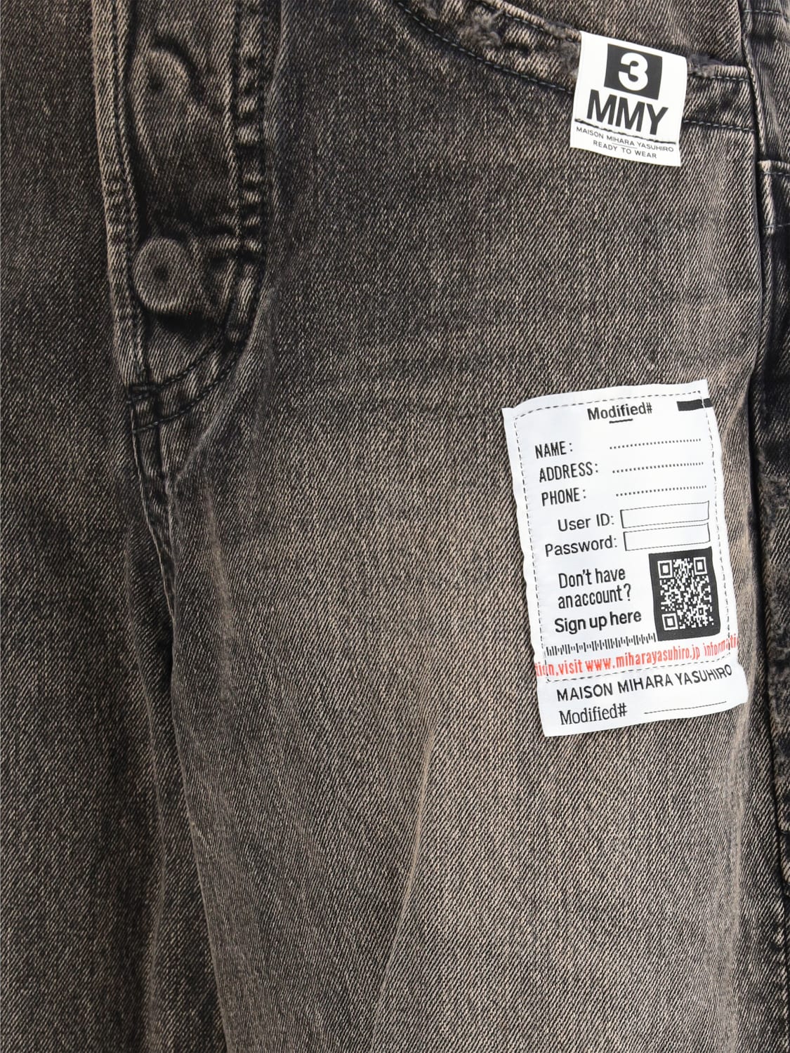 MAISON MIHARA YASUHIRO JEANS: Jeans femme Maison Mihara Yasuhiro, Noir - Img 3