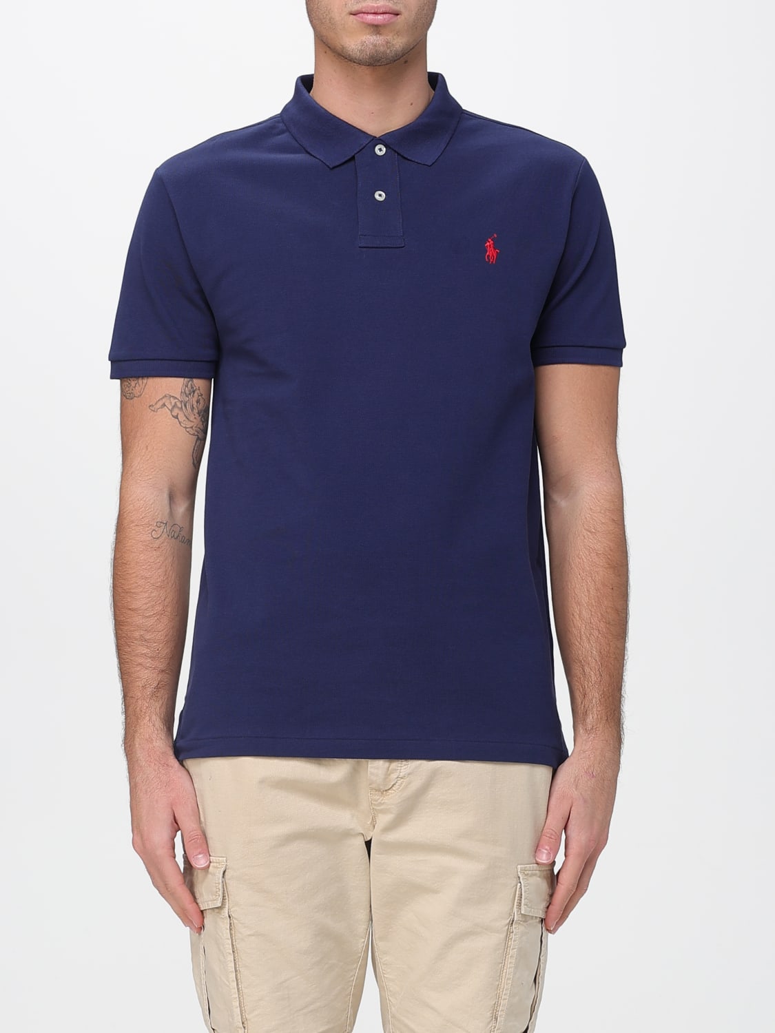 POLO RALPH LAUREN POLO: Polo in cotone con logo Pony Polo Ralph Lauren, Blue - Img 1