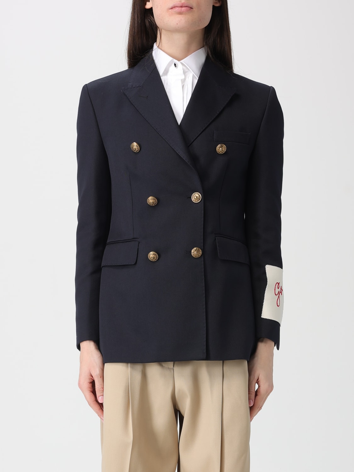 GOLDEN GOOSE GIACCA: Blazer doppiopetto Golden Goose in lana vergine , Blue - Img 1