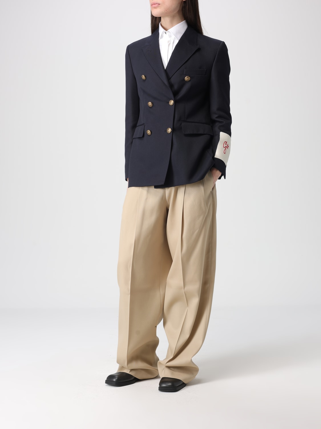 GOLDEN GOOSE GIACCA: Blazer doppiopetto Golden Goose in lana vergine , Blue - Img 2