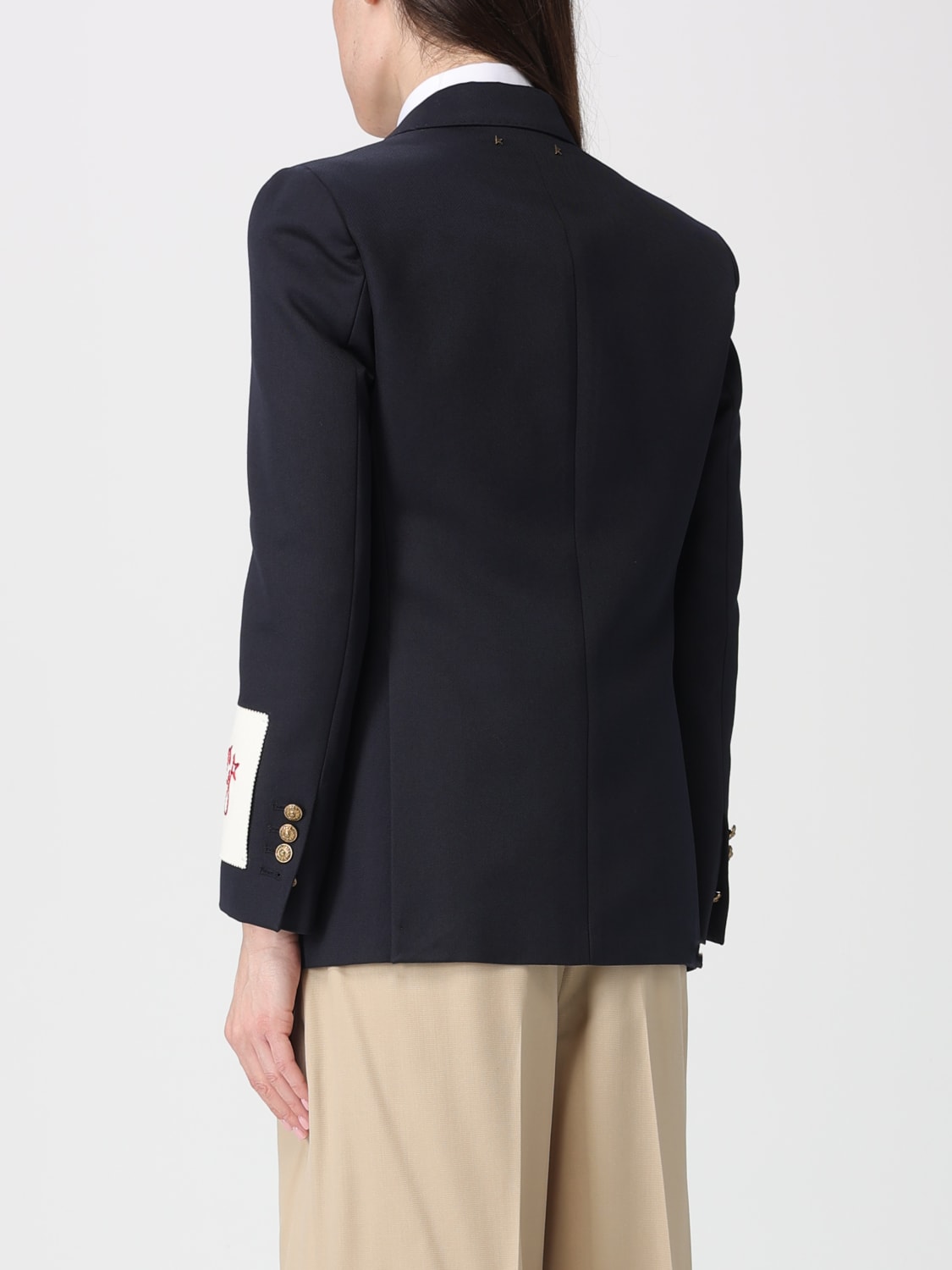 GOLDEN GOOSE GIACCA: Blazer doppiopetto Golden Goose in lana vergine , Blue - Img 3