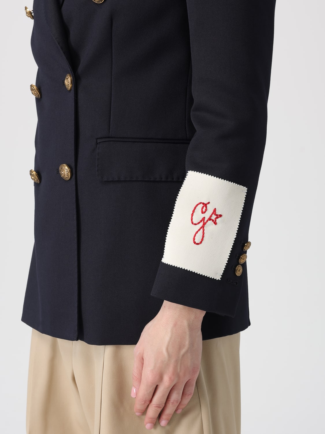 GOLDEN GOOSE GIACCA: Blazer doppiopetto Golden Goose in lana vergine , Blue - Img 4