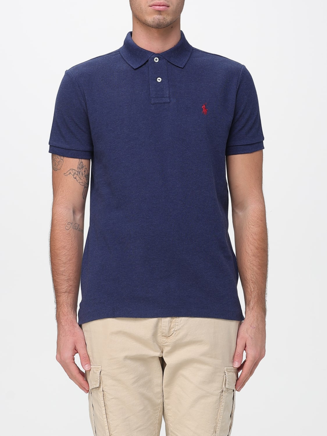 POLO RALPH LAUREN POLO: Polo in cotone con logo Pony Polo Ralph Lauren, Blue - Img 1