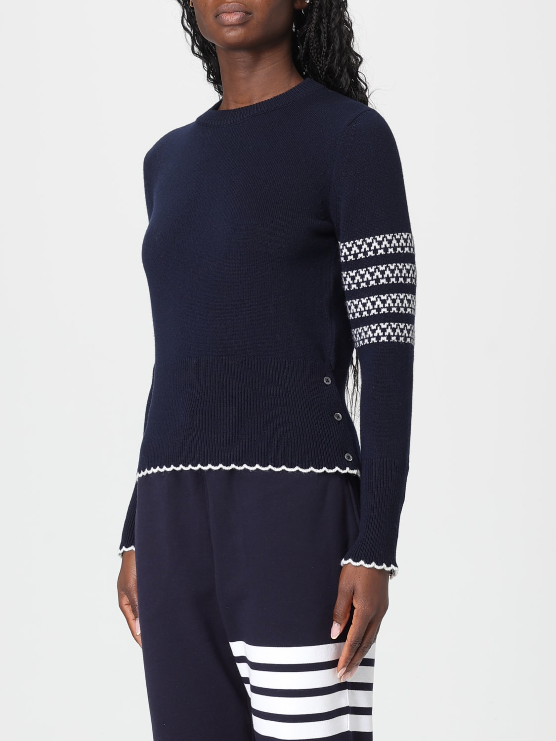 THOM BROWNE PULLOVER: Pullover damen Thom Browne, Navy - Img 4