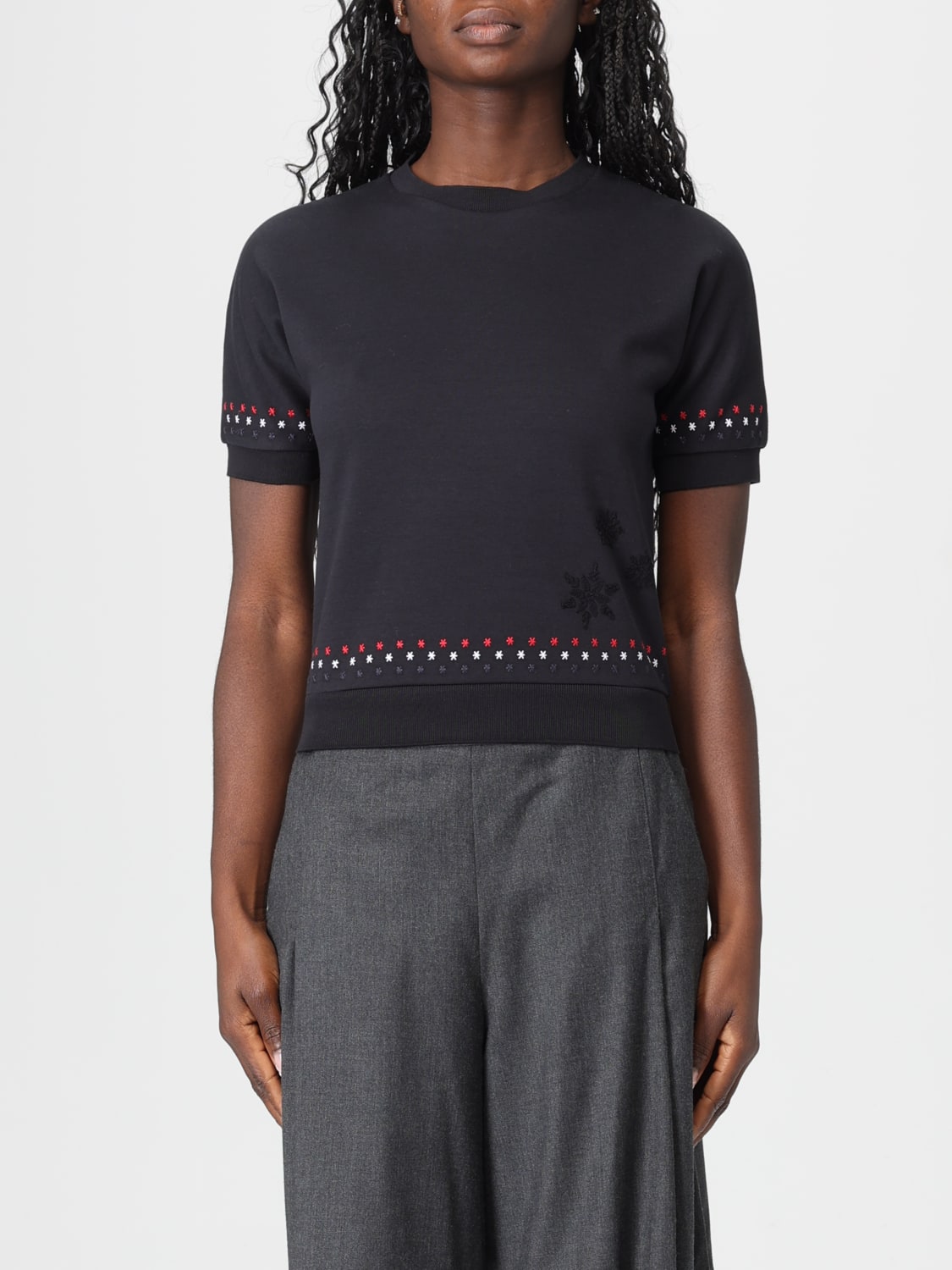THOM BROWNE T-SHIRT: T-shirt woman Thom Browne, Black - Img 1