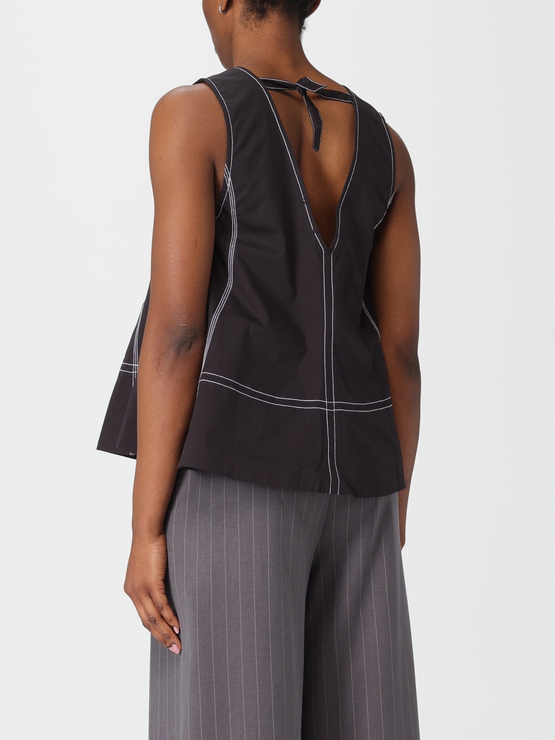 GANNI TOP: Top woman Ganni, Black - Img 2