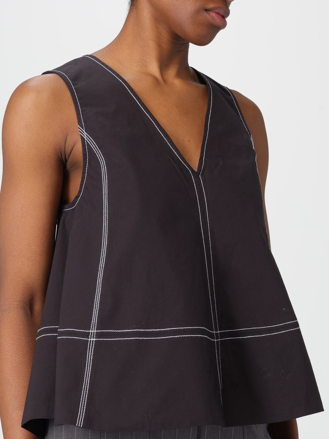 GANNI TOP: Top woman Ganni, Black - Img 3