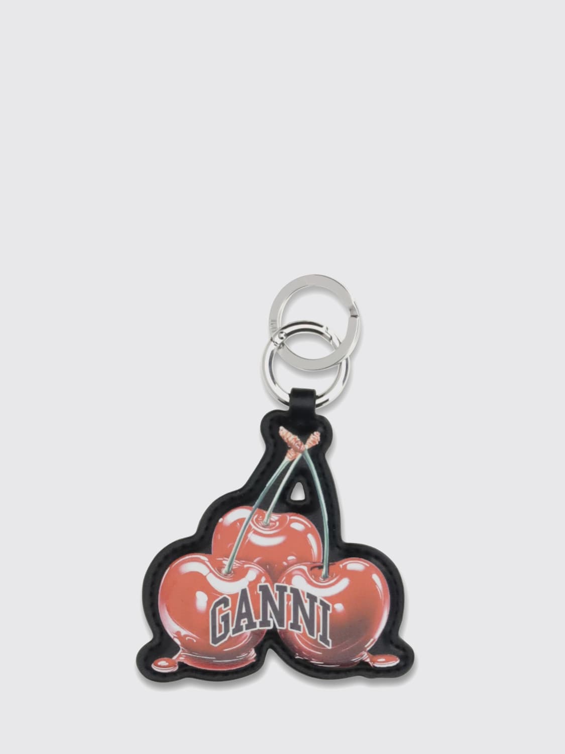 GANNI KEY CHAIN: Key chain woman Ganni, Black - Img 1