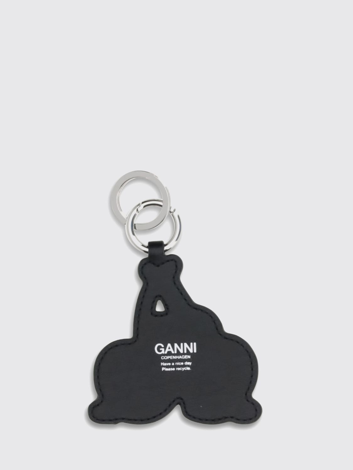 GANNI KEY CHAIN: Key chain woman Ganni, Black - Img 2