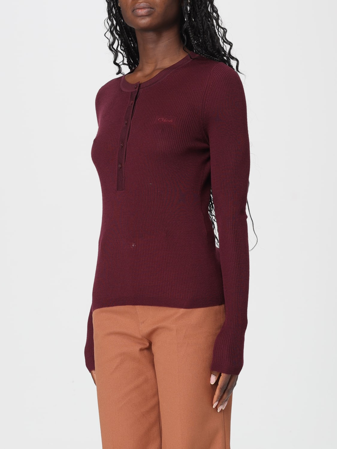 CHLOÉ SWEATER: Sweater woman ChloÉ, Burgundy - Img 4