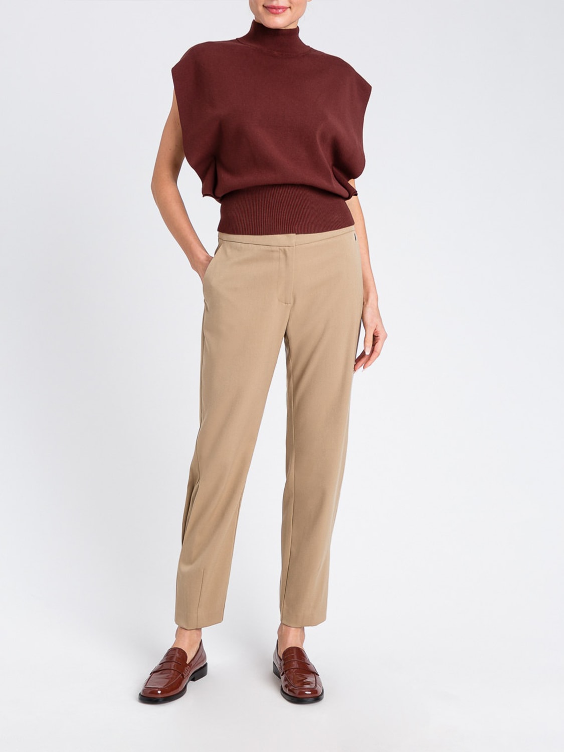TWINSET ACTITUDE PANTALON: Pantalon femme Twinset Actitude, Chameau - Img 2