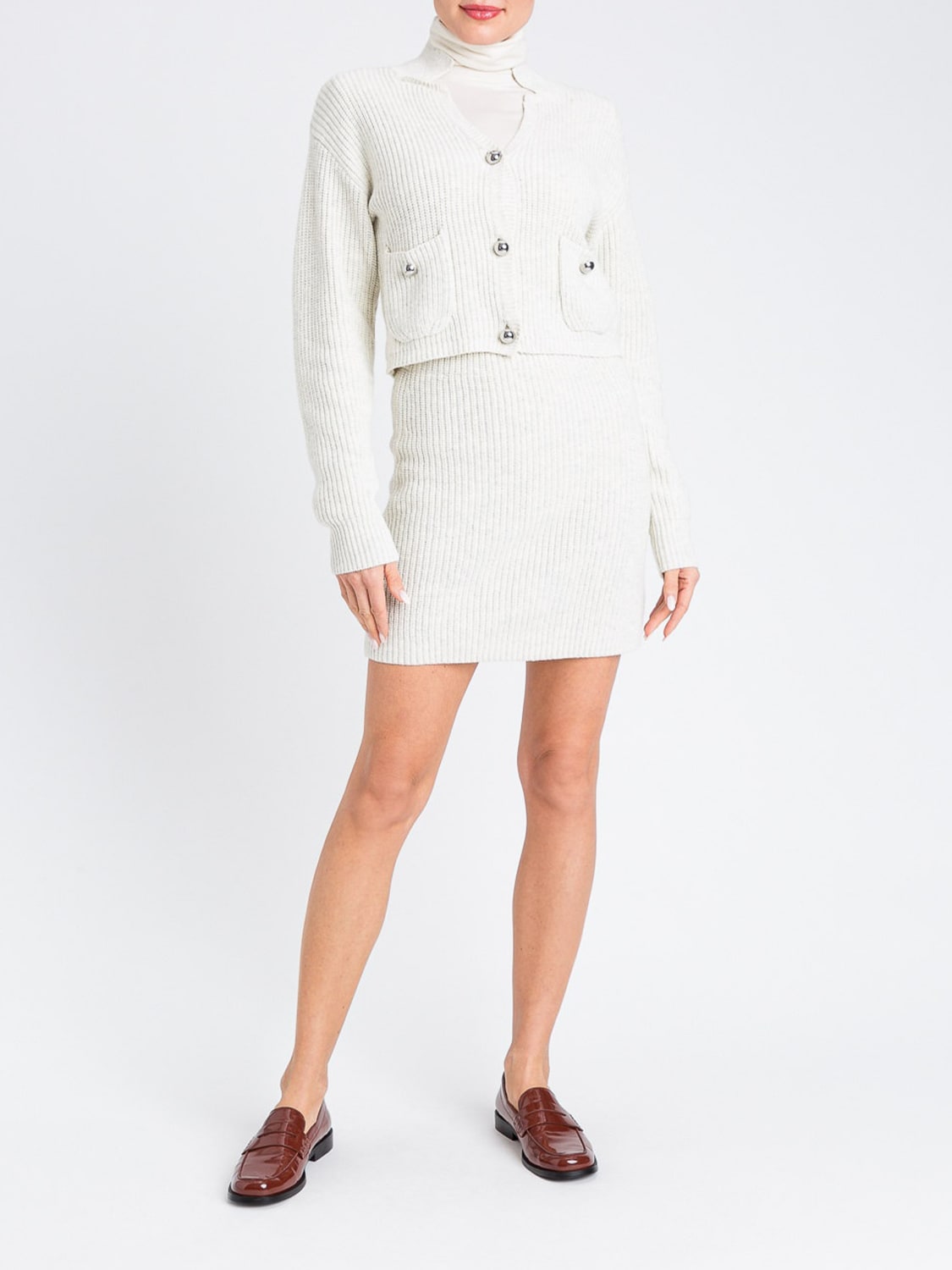 TWINSET ACTITUDE 毛衣: 外套 女士 Twinset Actitude, 珍珠色 - Img 2