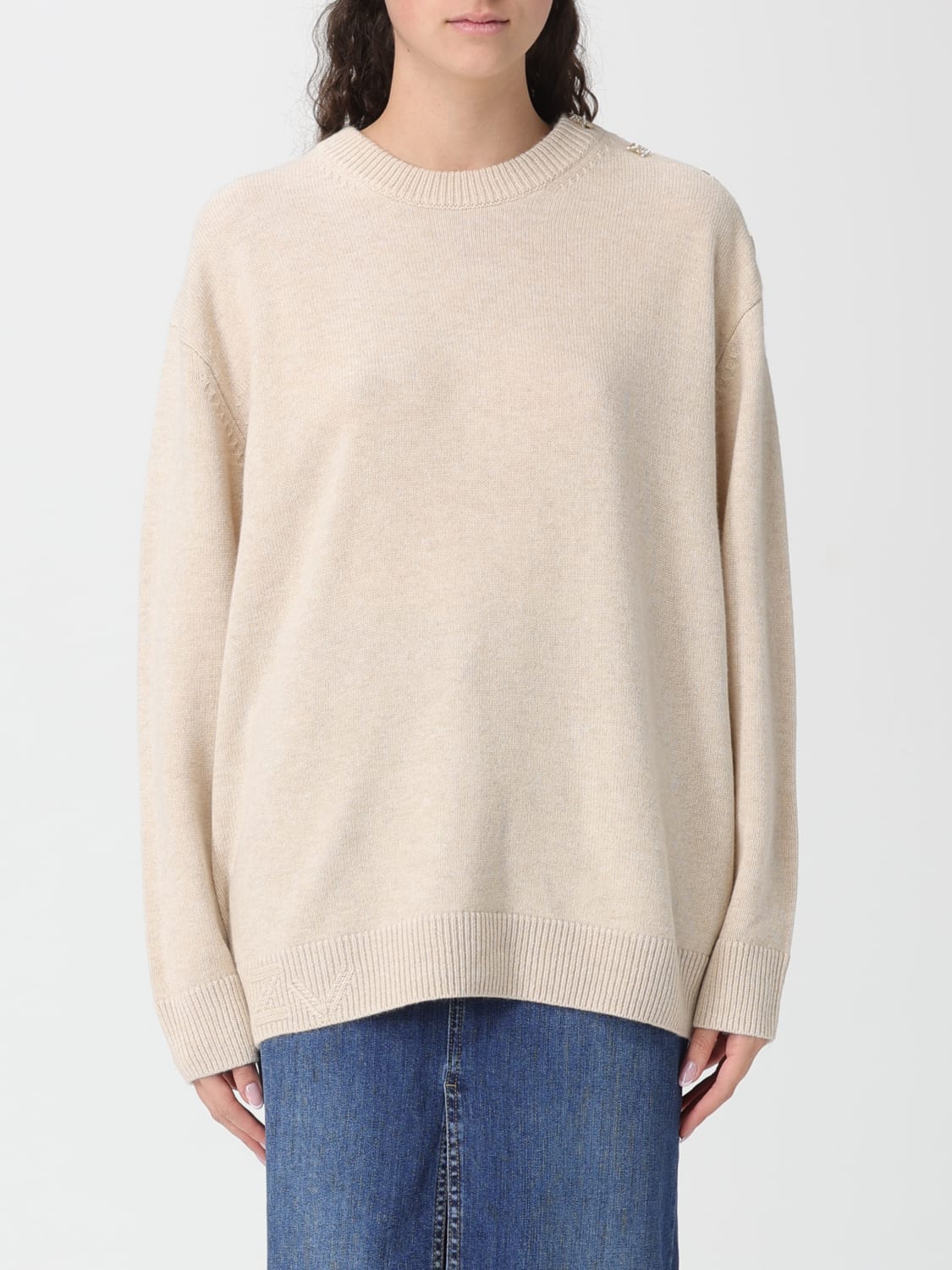 ZADIG & VOLTAIRE MAGLIA: Pullover di lana e cashmere con stelle Zadig & Voltaire, Beige - Img 1