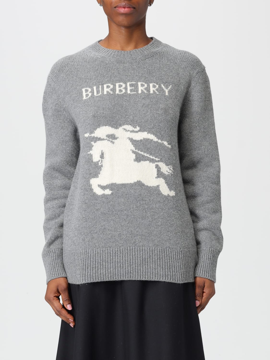 BURBERRY SWEATER: Sweater woman Burberry, Grey - Img 1