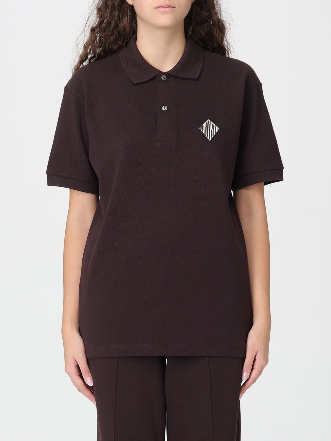 LACOSTE POLO SHIRT: Polo shirt woman Lacoste, Brown - Img 1